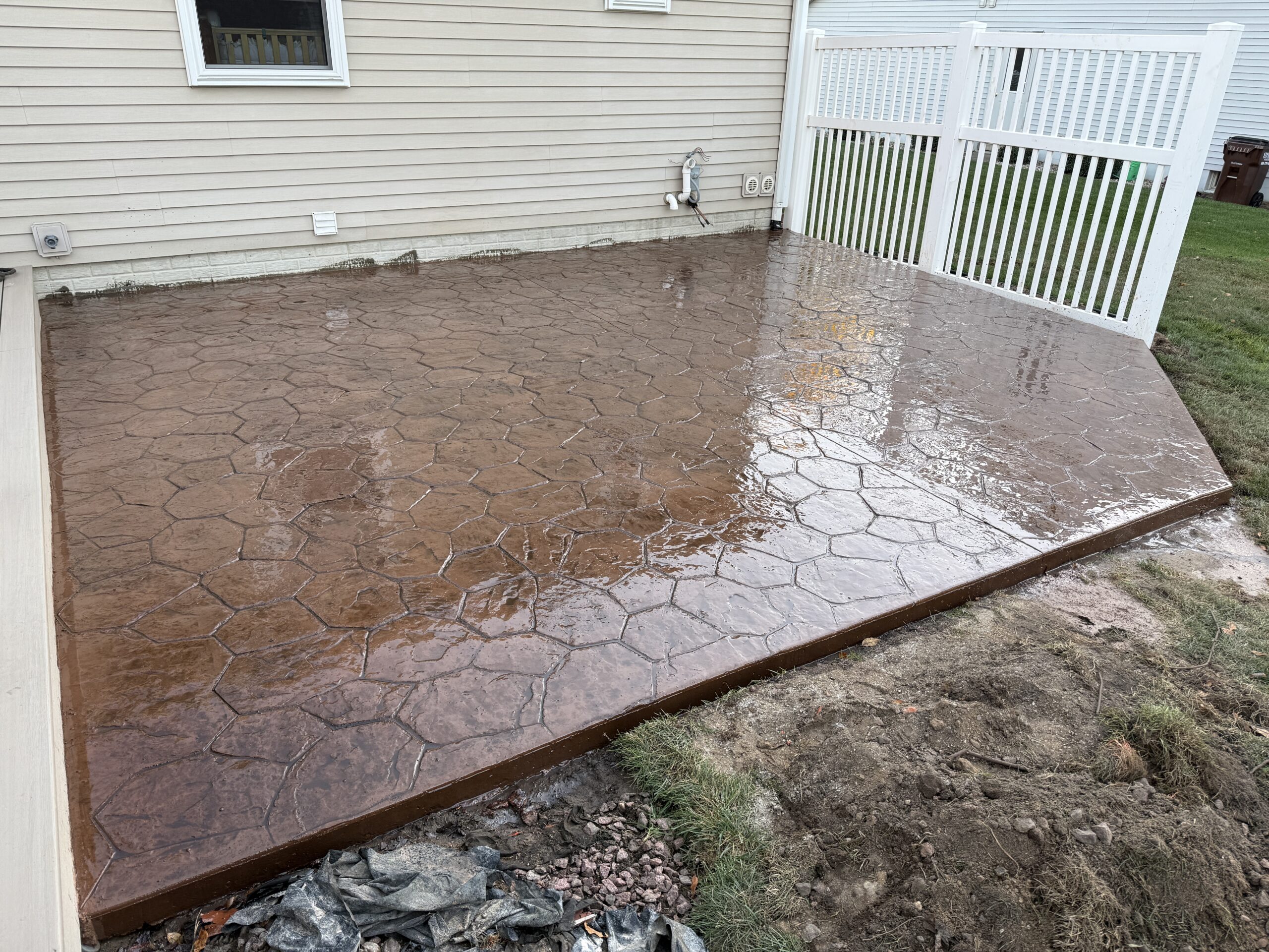 stamped concrete patio installation Southeast Michigan
