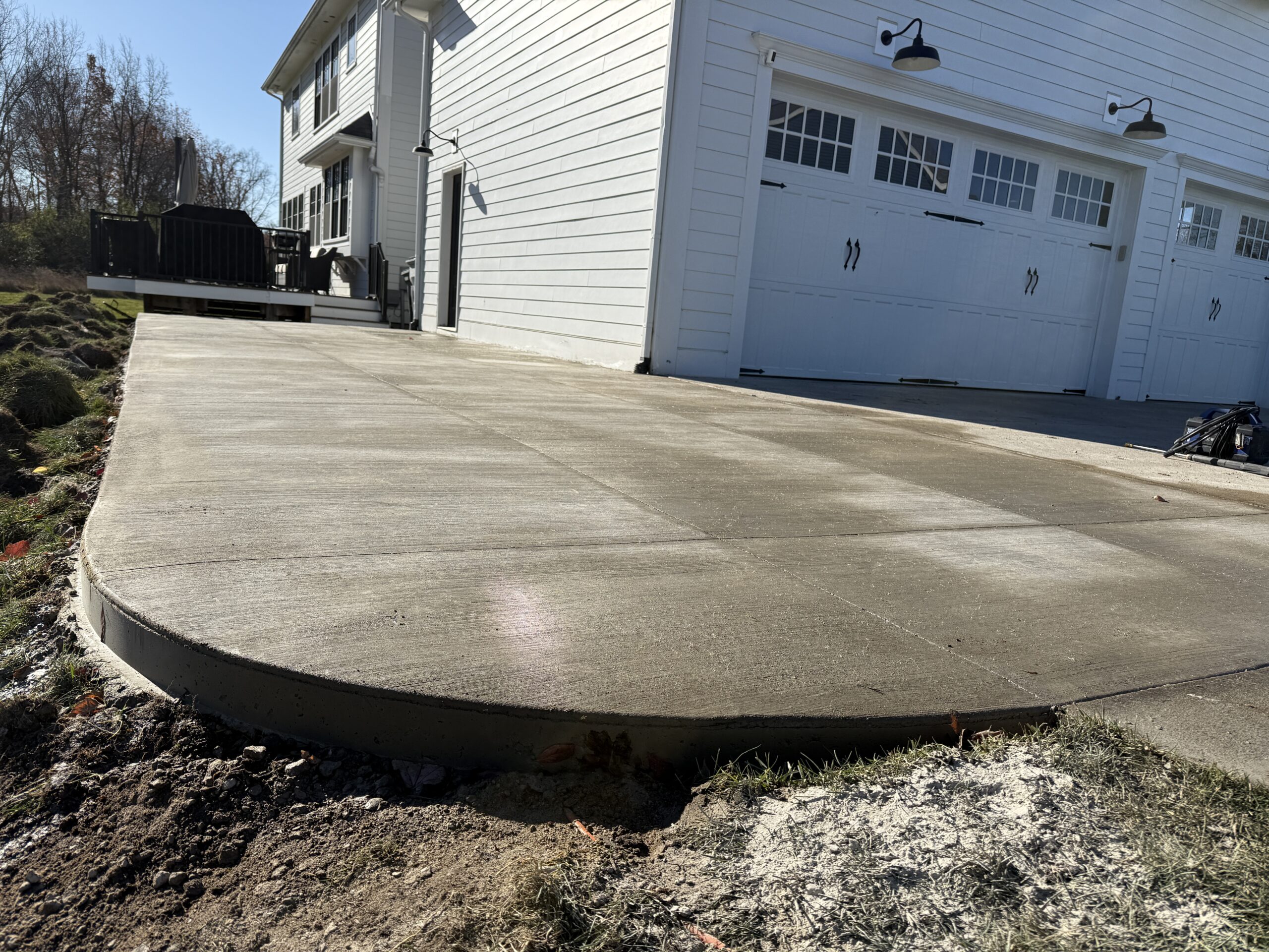 new concrete driveway pour installation Brighton Michigan